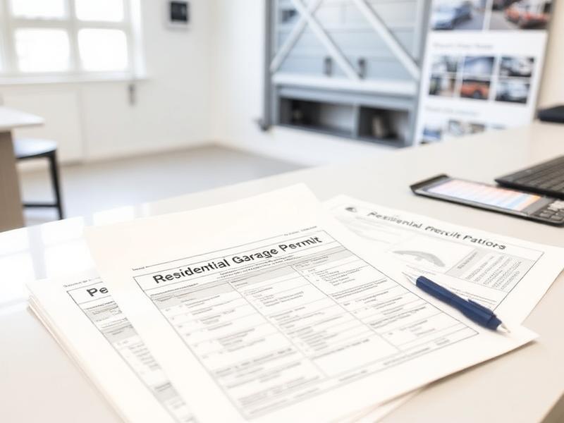 Residential garage door permit paperwork and building regulations documents