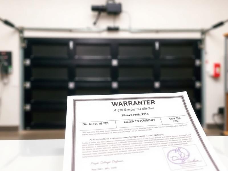 Warranty document and certificate for garage door installation